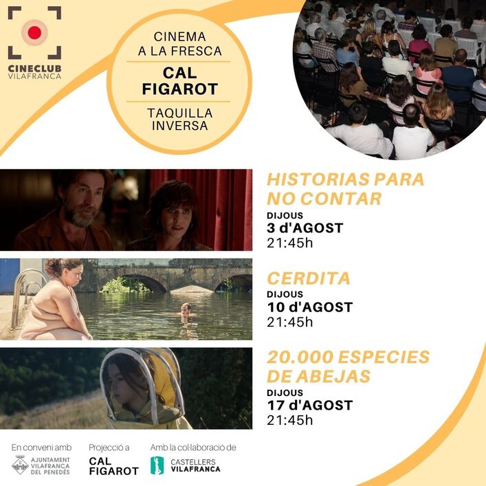 A l’agost torna el cine a la fresca als jardins de Cal Figarot, organitzat per Cineclub Vilafranca i Castellers de Vilafranca